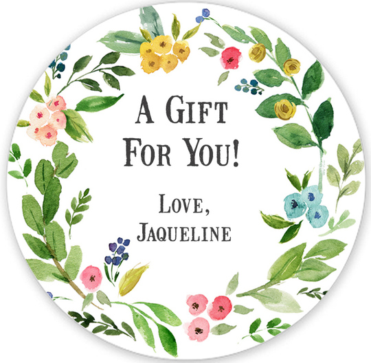 White Bud Wreath Gift Stickers